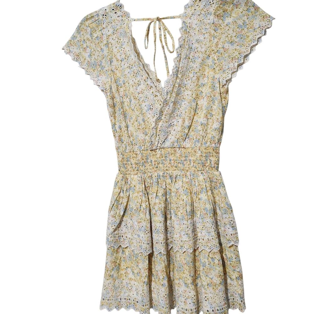 American Eagle Dress Size XS Lined Embroidered Short Sleeve - Picture 7 of 11